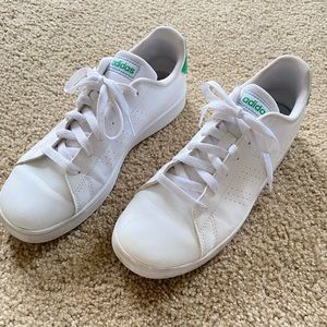 White + Green Adidas Women’s/Boys Classic Sneaker